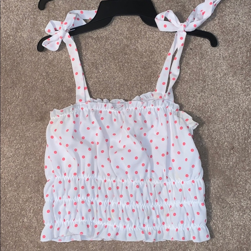 Gianna bini pink polka dot tank top